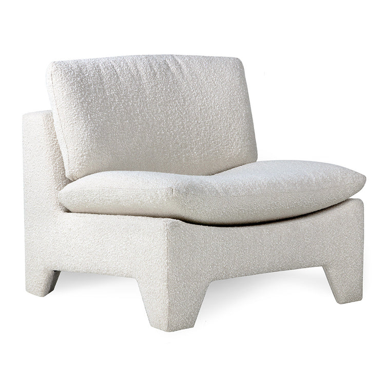 Fauteuil Lounge Retro boucle - crème - HK Living