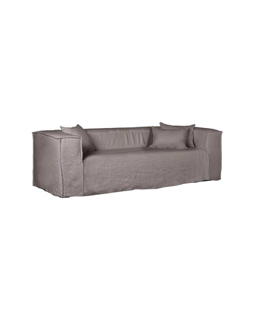 Canapé en lin STROZZI 2P Taupe 220cm Dareels