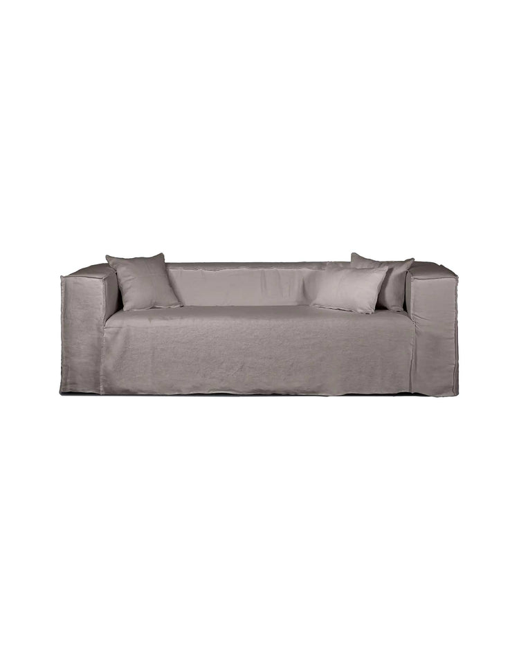 Canapé en lin STROZZI 2P Taupe 220cm Dareels