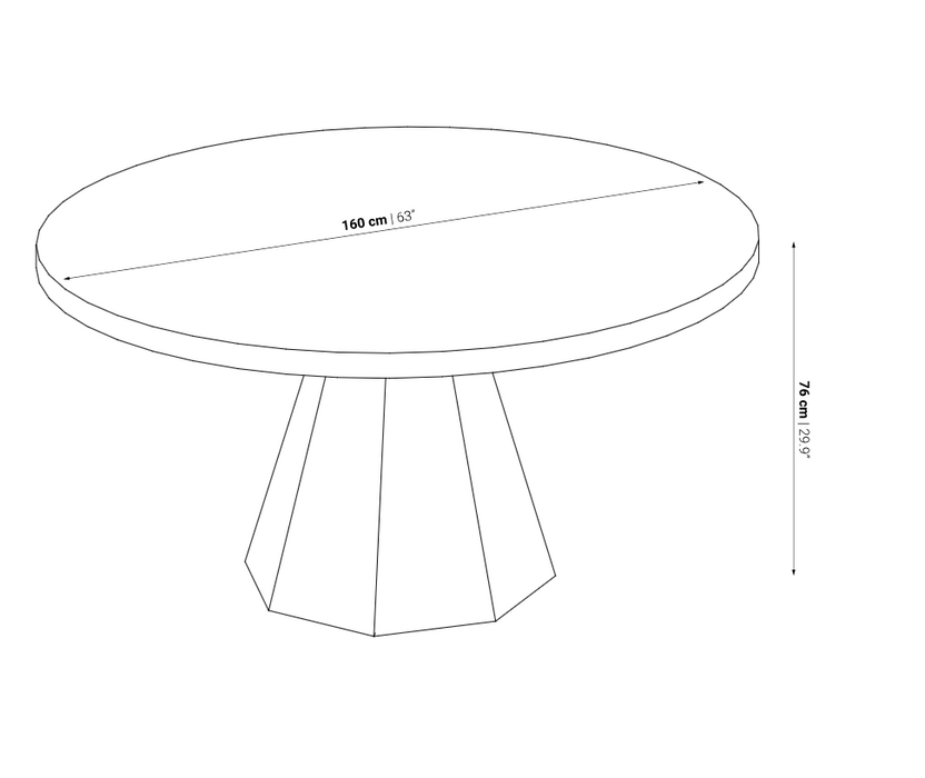 Round dining table JATI teak - Ø160x76cm - Dareels