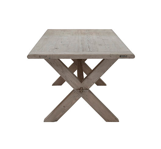 Raw wooden dining table Cross - 240x100cm - Snowdrops