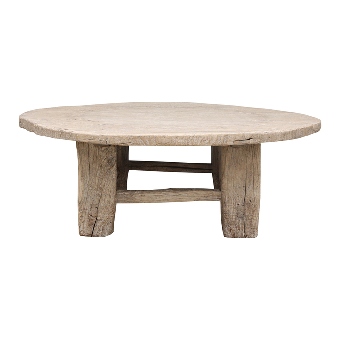 Raw wood coffee table round - 130x130xh46cm
