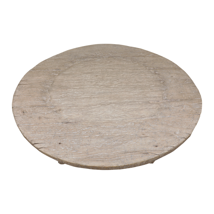 Raw wood coffee table round - 130x130xh46cm