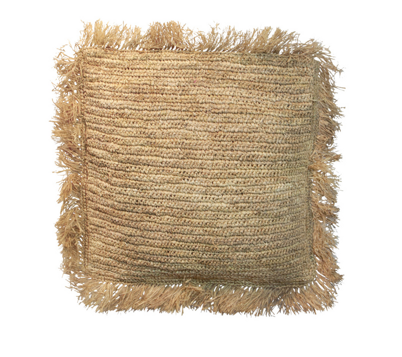 Coussin en raphia naturel 60x60cm Bazar Bizar