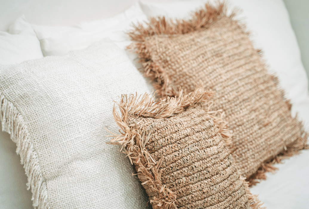 Raffia Cushion Natural 40x40 Bazar Bizar