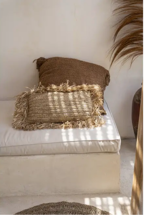 Coussin en raphia naturel 30x50 Bazar Bizar