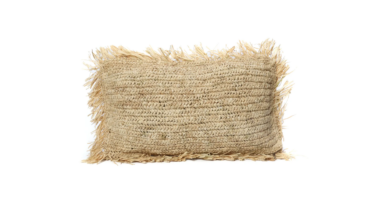 Coussin en raphia naturel 30x50 Bazar Bizar