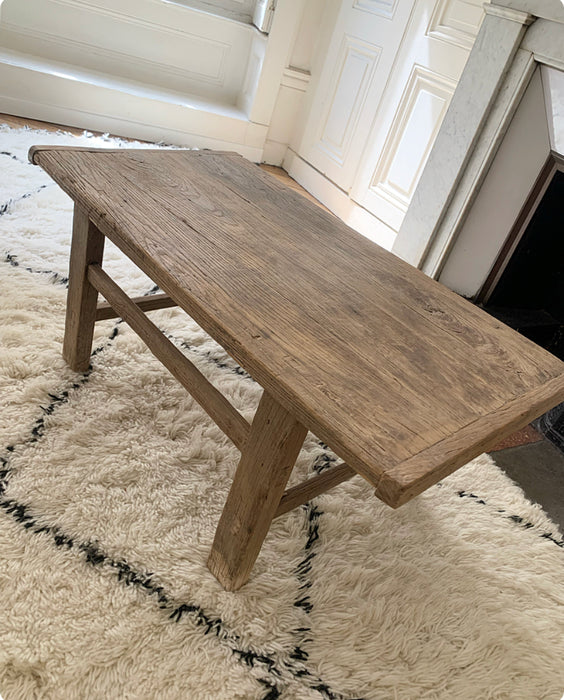 Vintage Coffee Table Raw Wood 90X50XH40cm unique item
