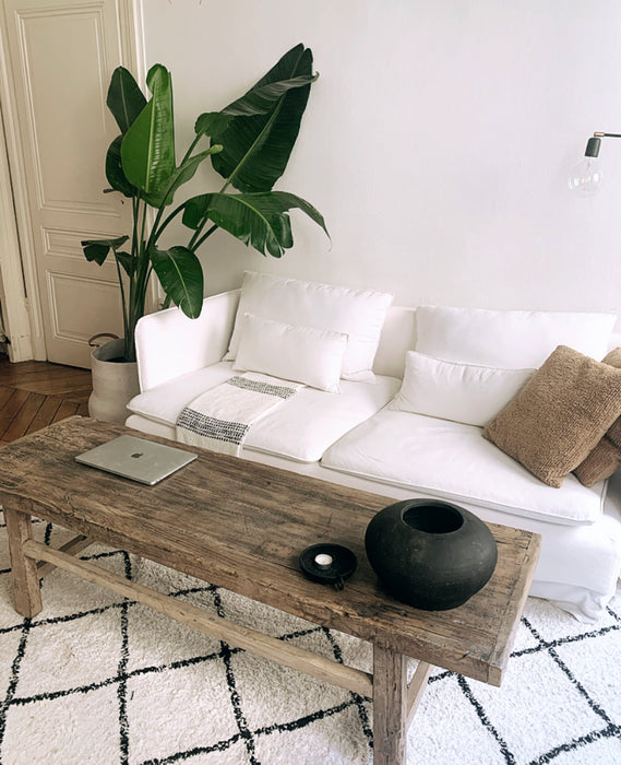 Vintage Coffee Table Raw Wood 160X50Xh45cm unique item