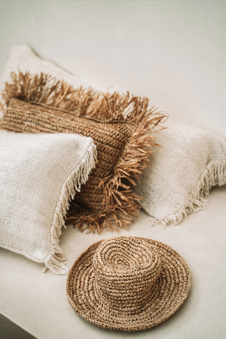 Coussin en raphia naturel 30x50 Bazar Bizar