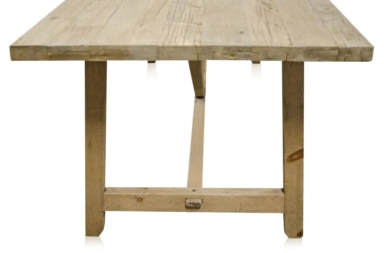 Table à manger en bois brut - 220x85xH76cm