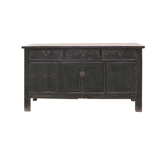 Vintage Sideboard Black - 159X45X85cm - piece unique