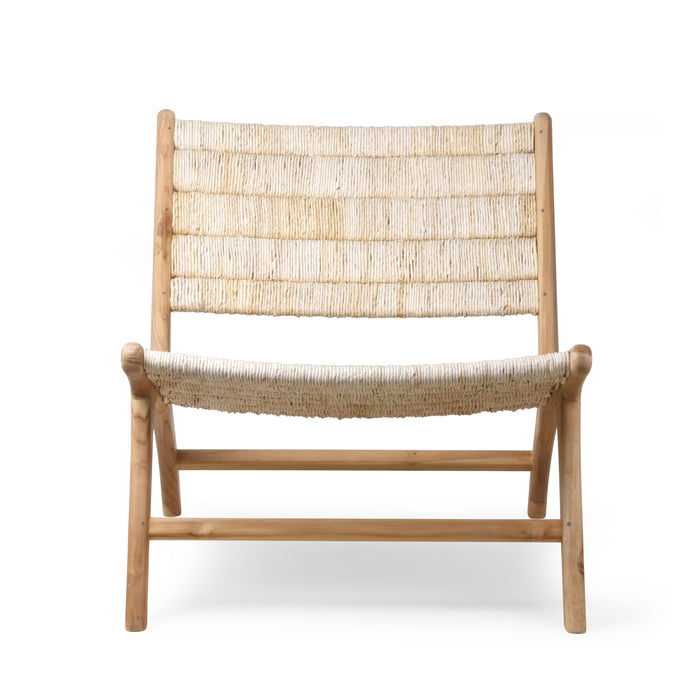 Chaise Lounge abaca et teck - Naturel - HK Living