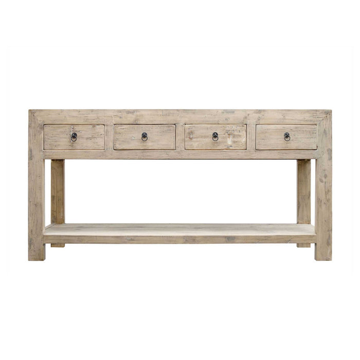 Mesa consola madera cruda 170x45x85cm pieza única