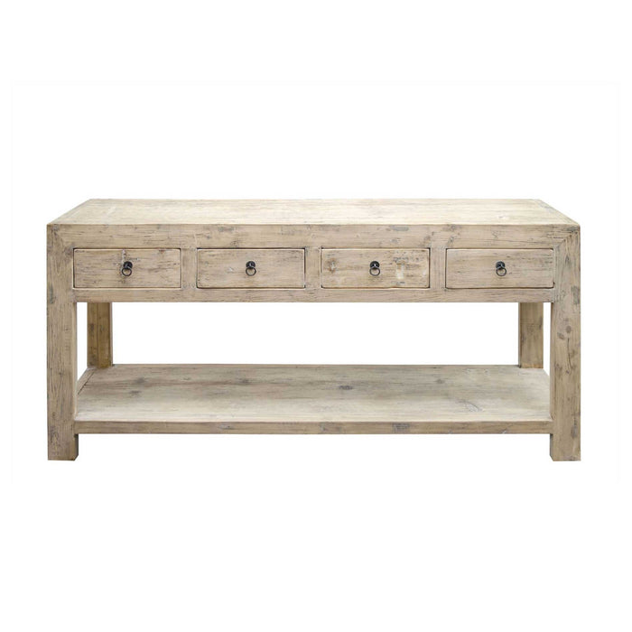 Mesa consola madera cruda 170x45x85cm pieza única