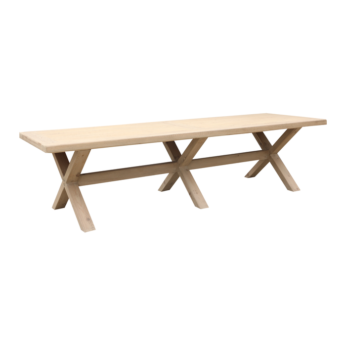 Raw wooden dining table Cross - 300x100cm - Maison Bliss N°17