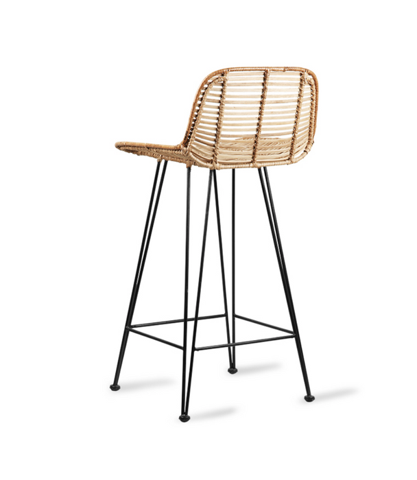 Rattan bar stool natural - HK Living