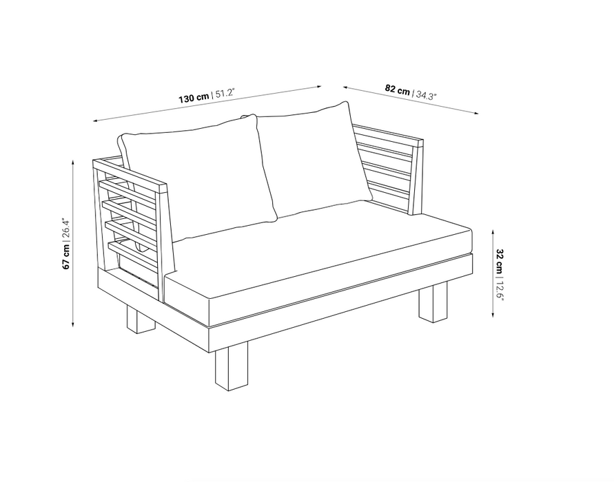 Lounge outdoor sofa STRAUSS White 2 seat Dareels