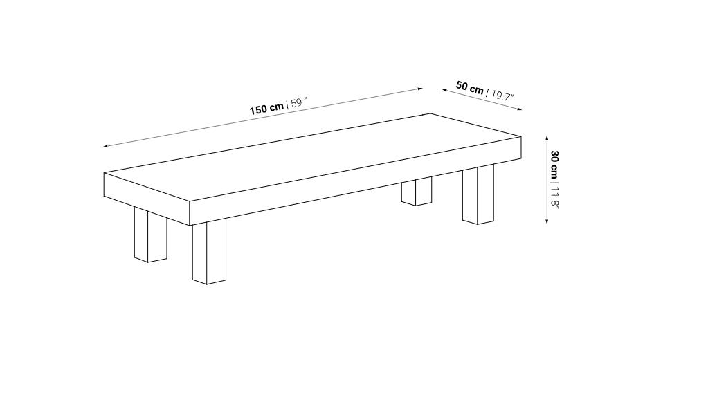 Table basse de jardin STRAUSS 150cm Dareels