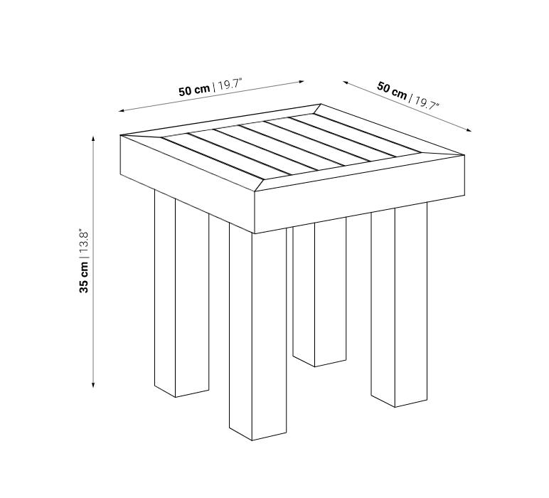 Outdoor Lounge Table STRAUSS 50cm Dareels