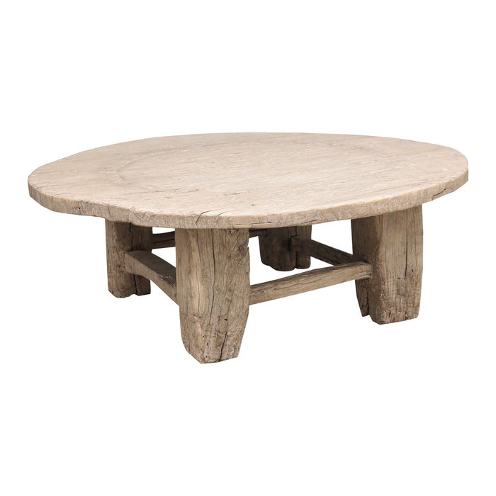 Raw wood coffee table round - 130x130xh46cm
