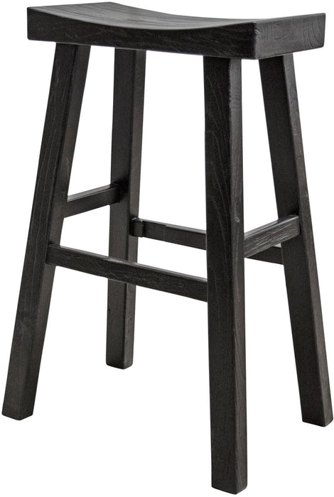 Tabouret de bar noir - Bois brut - piece unique