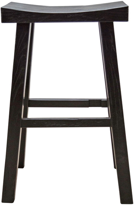 Bar Stool Black - raw wood 51x35xh75cm - unique piece