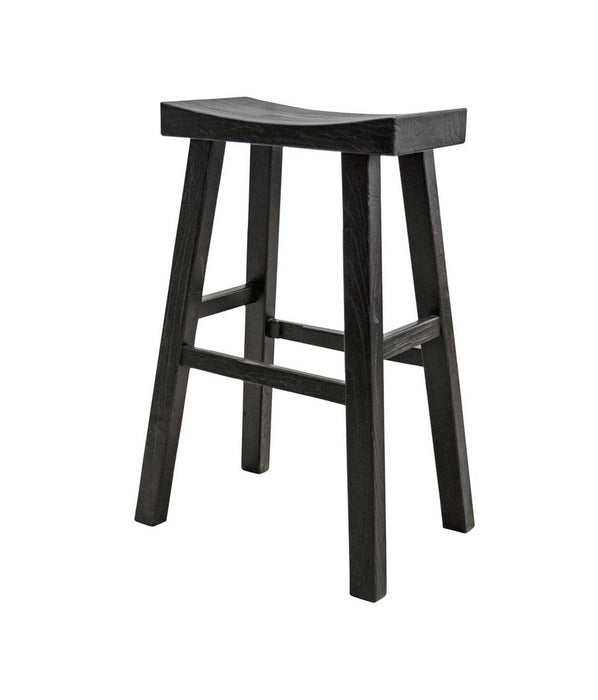 Tabouret de bar noir - Bois brut - piece unique