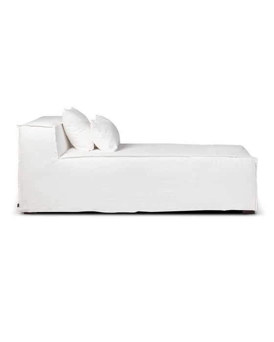 Lounge Chair linen STROZZI white 190cm Dareels