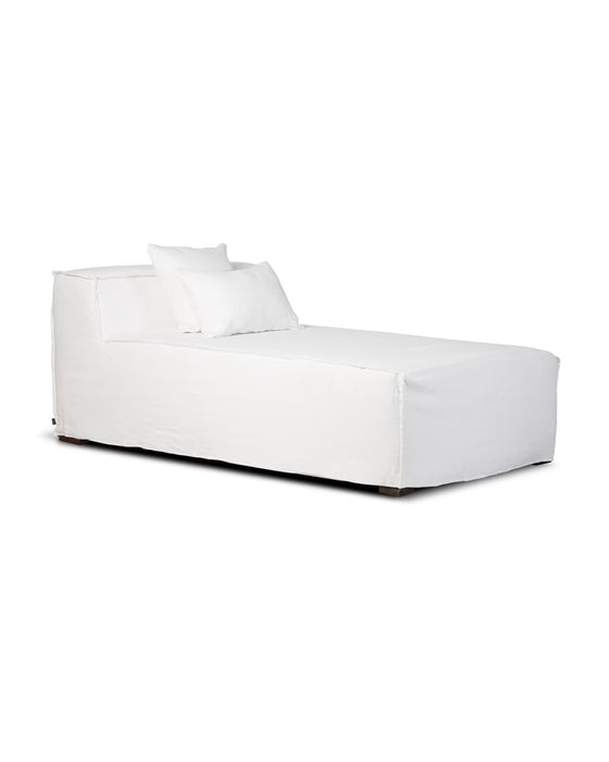 Chaise lounge en lin STROZZI Blanc 190cm Dareels