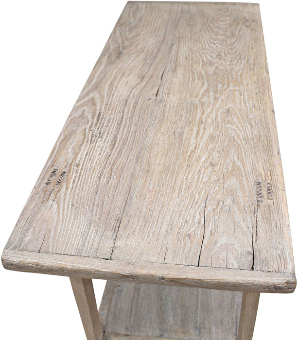 Mesa consola madera cruda 115x49x81cm pieza única