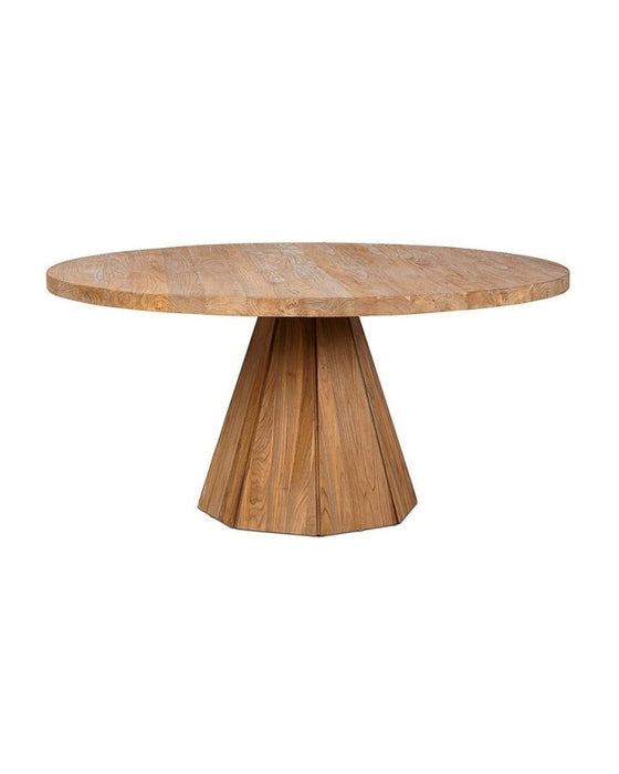 Table de jardin rond teck Jati Ø160x76cm Dareels