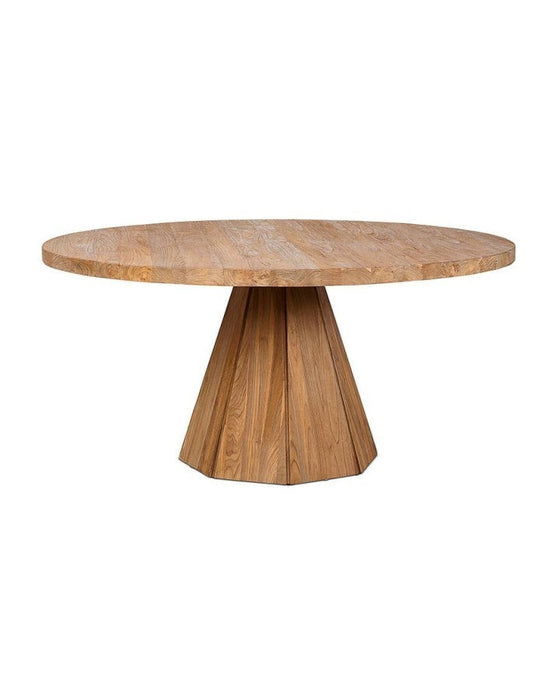 Table de jardin rond teck Jati - Ø180x76cm Dareels