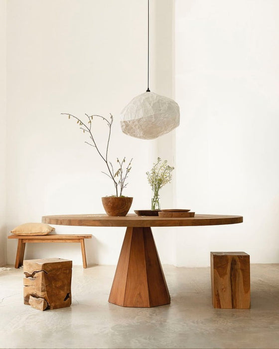 Round dining table JATI teak - Ø160x76cm - Dareels