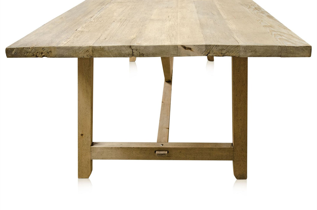 Table à manger en bois brut - 400x90xH76cm