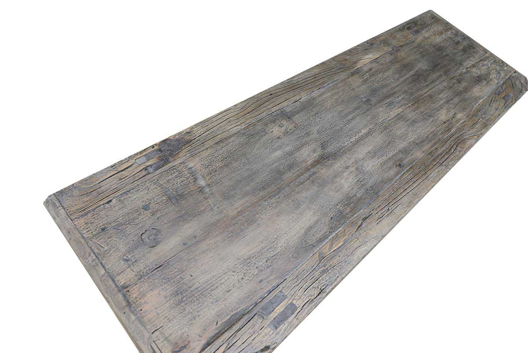 Table basse Vintage bois brut 160X50Xh45cm pièce unique