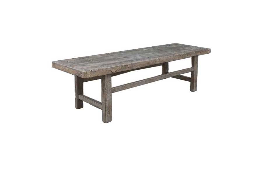 Table basse Vintage bois brut 160X50Xh45cm pièce unique