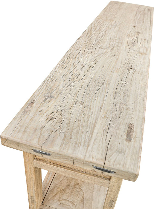 Mesa consola madera cruda 184x40x85cm pieza única