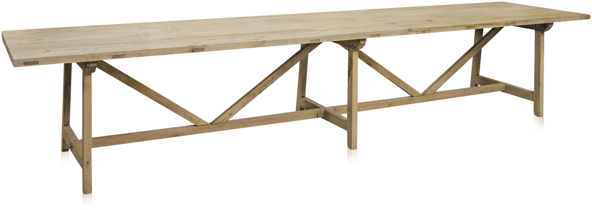 Table à manger en bois brut - 400x90xH76cm