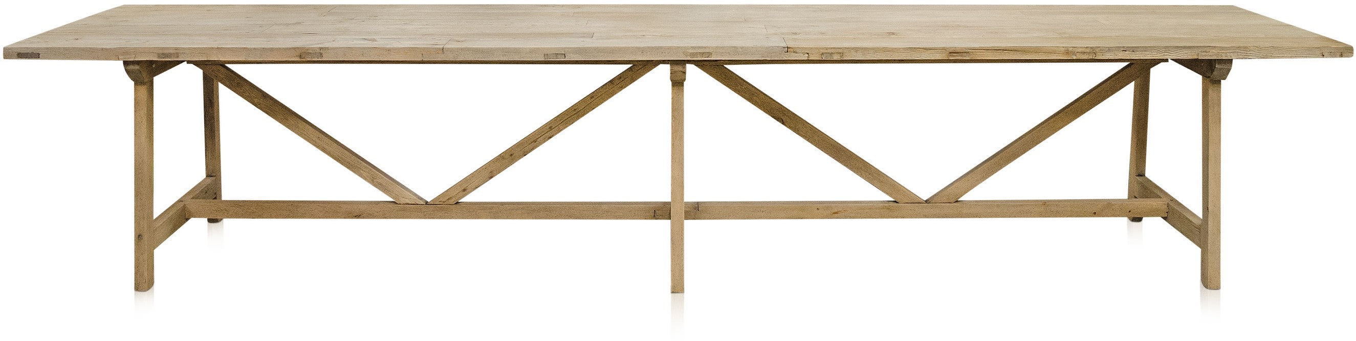 Table à manger en bois brut - 400x90xH76cm