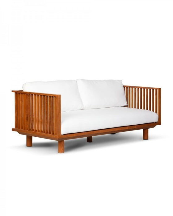 White outdoor sofa TOPRAK Teak 180cm - Dareels