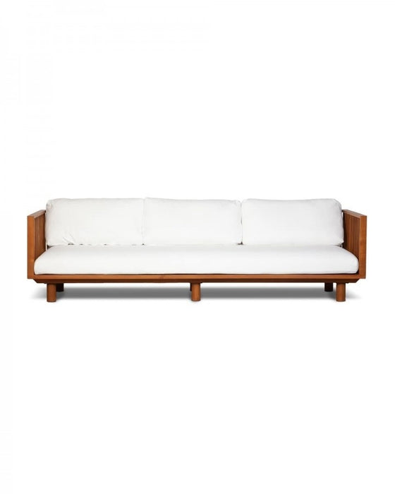 White outdoor sofa TOPRAK Teak 260cm - Dareels