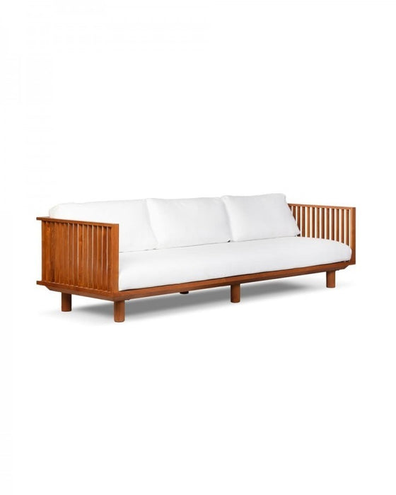 White outdoor sofa TOPRAK Teak 260cm - Dareels