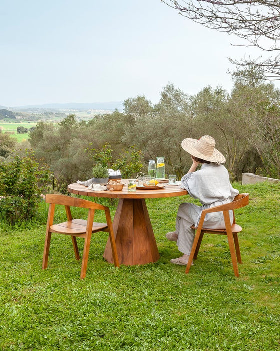 Outdoor dining table round JATI WL teak - Ø130cm - Dareels