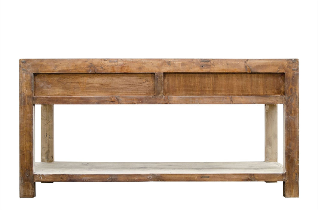 Console en bois brut L170x45xh85cm pièce unique