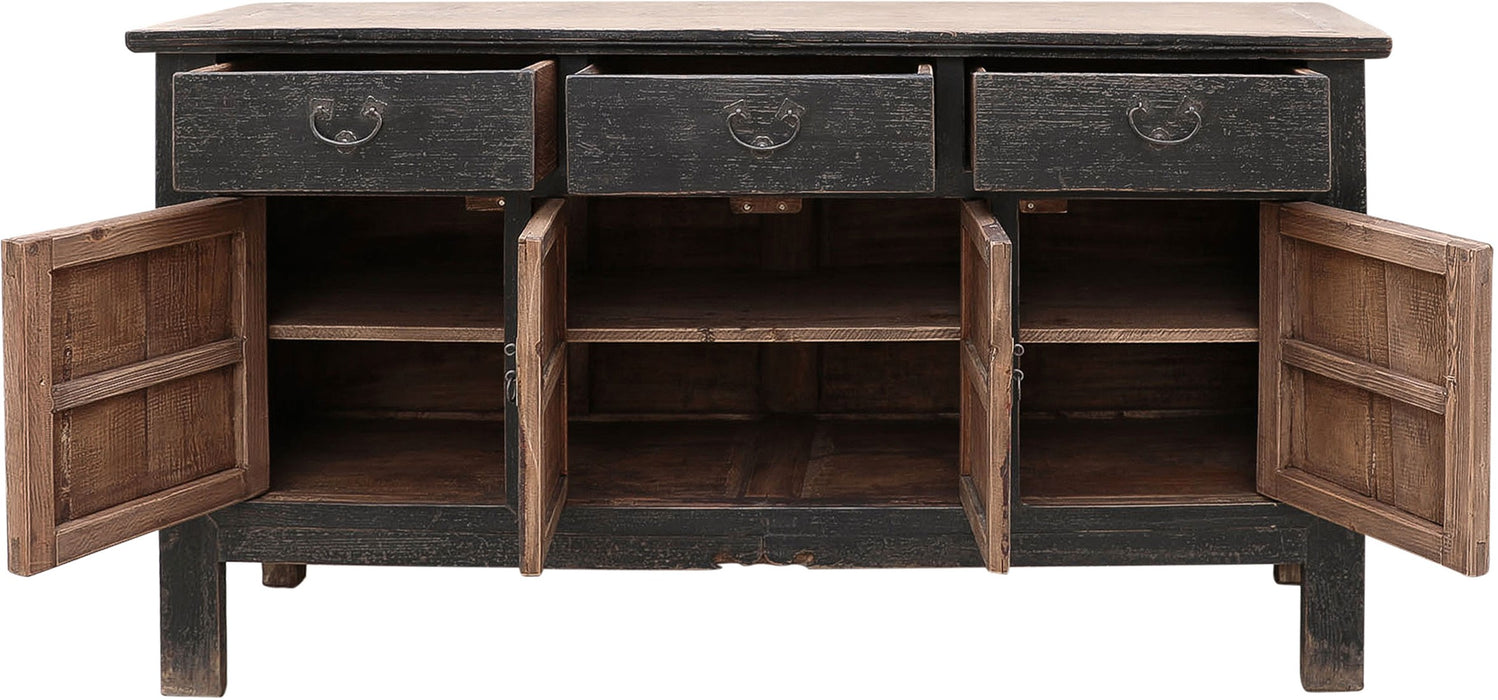 Vintage Sideboard Black - 159X45X85cm - piece unique