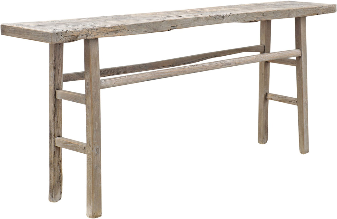 Table console vintage XL Bois d'orme 208x38xH88cm