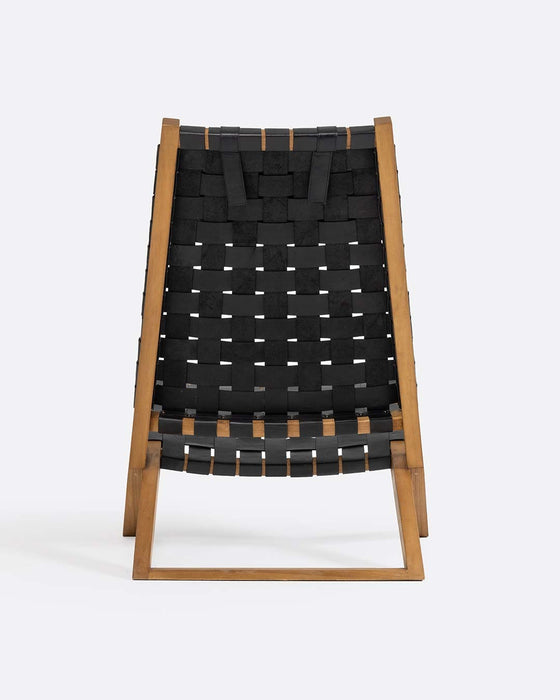 Lounge chair leather WAGGAI Black Dareels