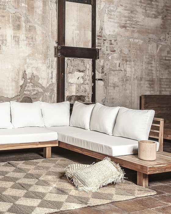 Lounge outdoor sofa STRAUSS White left 300x250cm Dareels