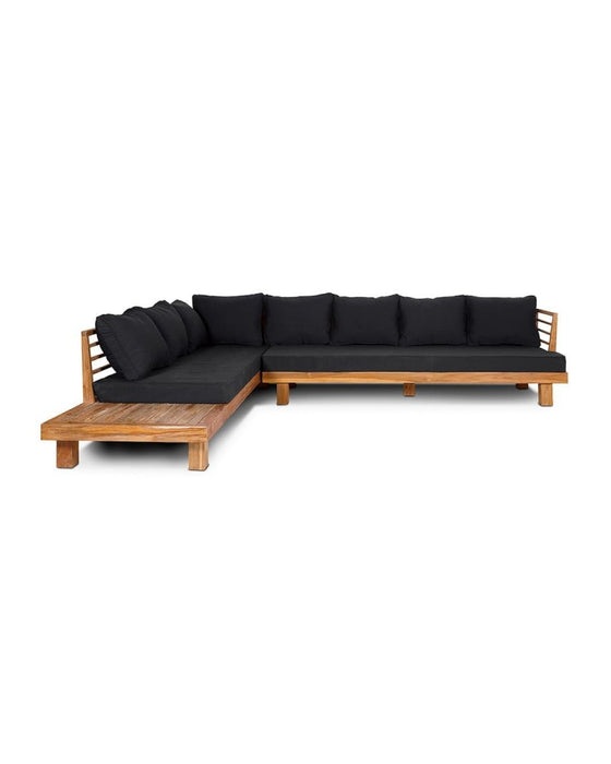 Sofá lounge exterior STRAUSS Negro derecha 300x250cm